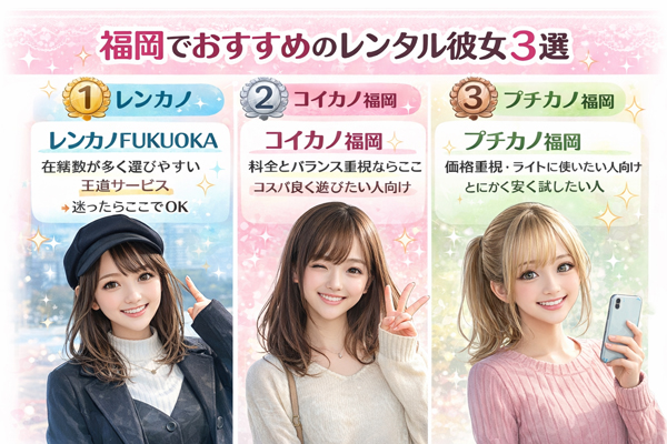 福岡でおすすめのレンタル彼女3選