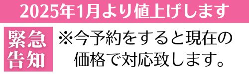 2025年1月より値上げします